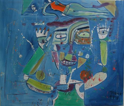 Petar Brajkovic, “Torheit”, Öl auf Leinwand, 1997