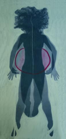 Martina Reinhart, „Balance“, Lichtpause und Acrylmalerei auf Leinwand, 2012