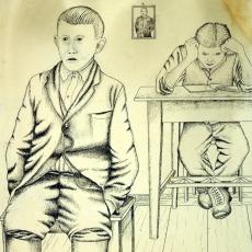 Mirko Virius, Meine Kinder, Federzeichnung, 1936